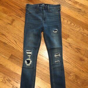 Hollister High-rise Crop Blue Jean Leggings Jeggings Skinny Jeans Regular 0